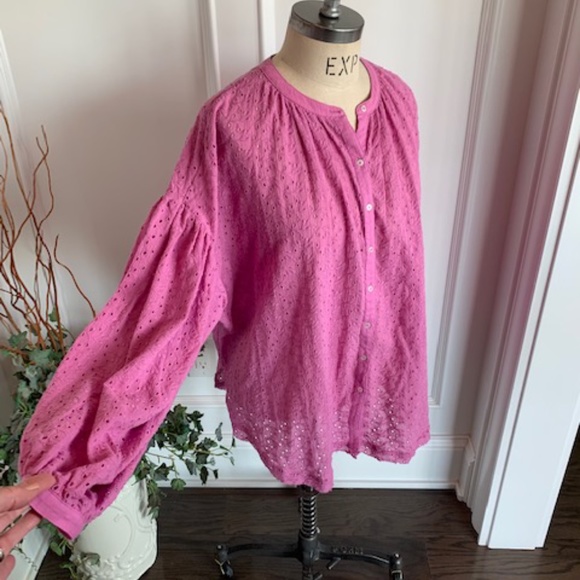Free People Tops - Free People NWT Women's ButtonUp Eyelet Boho Top